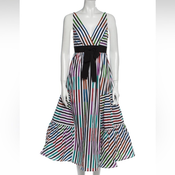 Silvia Tcherassi Catalina del Mar Sangria Striped Cotton Midi Dress 💖💖💖 - Picture 5 of 8